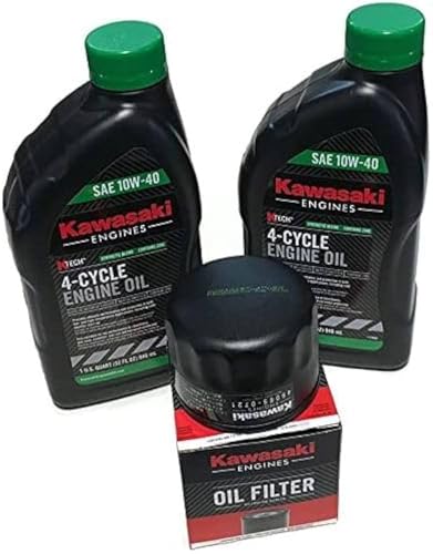 Oil Change Kit Compatible with Kawasaki 49065-0721 Replaces 49065-7007 with OEM 10W40 Oil