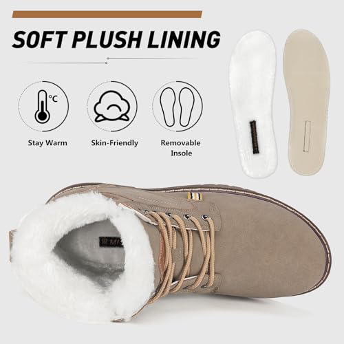 Image of Mishansha Snow Boots for Women - Waterproof Winter Hiking Boots with Warm Fur Lining, Anti-Slip Sole, Insulated Outdoor Cold Weather Booties