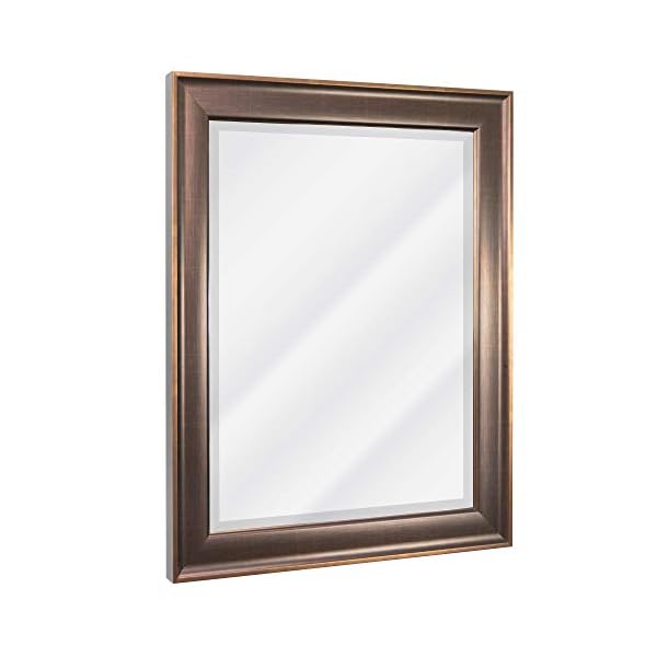 Head west bronze copper oil rubbed framed beveled wall mounted vanity mirror decorative mirror for wall decor rectangle bathroom mirrors for over sink bedroom entryway living room hallway 28×34  urban country home decor