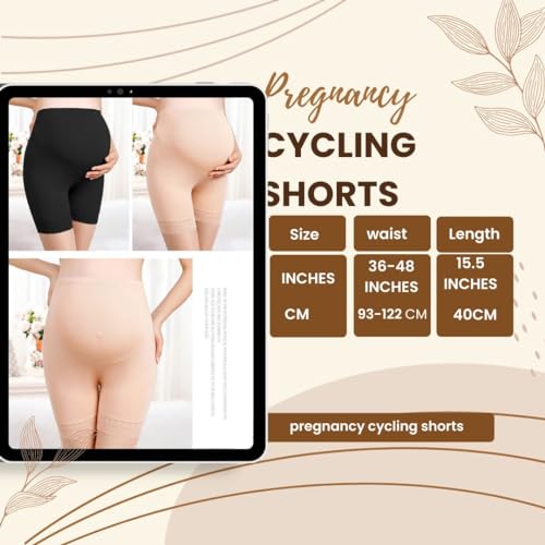 Image of HEADBUTT Women's Under Dress Pregnancy Short Leggings Yoga Maternity Shorts Over The Belly
