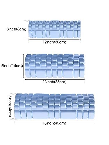 Foam Roller - LULUWA Yoga Exercise Rollers for Deep Tissue Muscle Massage Trigger Point Muscles Therapy (30 x 8cm, Blue) - Image 3