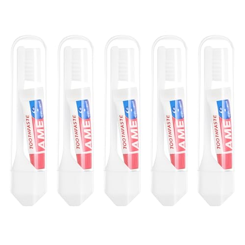 5 Piezas Cepillos de Dientes Portátiles Plegables, Kit Cepillo Dientes Viaje, Mini Cepillos de Dientes Plegables Portátiles Suaves y Pequeños para Niños Adultos Viaje, Camping, Senderismo