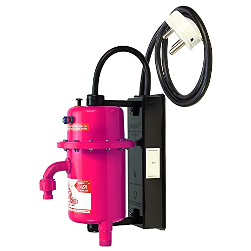Mr.SHOT® Prime Instant Running Water Heater | Made of First Class ABS Plastic | Auto Cut Off and Manual Reset Thermostat | (3000W, ISI Certified) | Dark Pink | PRIME-01-PMR