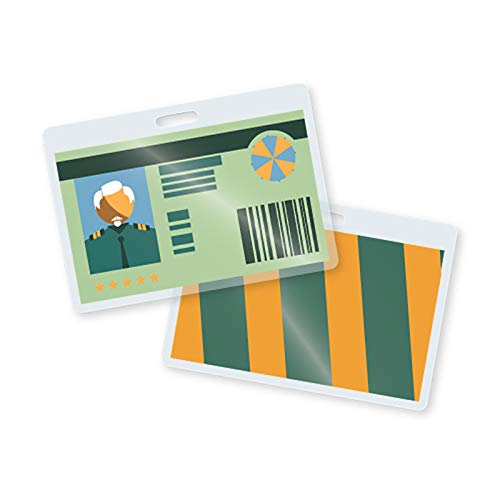 TruLam 10 Mil Pre-Punched Slot Laminating Pouches with Rounded Corners | Military Card Size | 2-5/8 in. x 3-7/8 in. | Glossy Finish | Premium Adhesive for High-Clarity | 2 Carriers Included | 500 pack