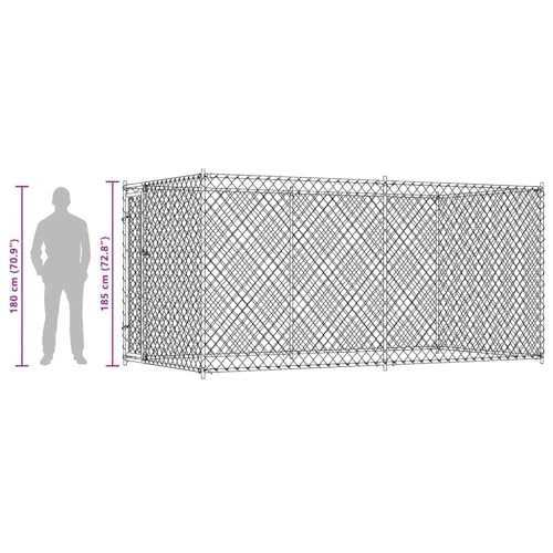 vidaXL Outdoor Hundezwinger 382x192x185 cm Hundehaus Hundehütte Hundekäfig