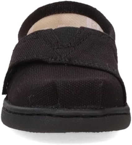 TOMS Tiny Classic Black Canvas Alpargata, Black, 6
