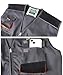 Yukirtiq Mens Tool Vest Carpenters Multi-Pocket Work Vest Workshop DIY Utility Vests, Dark Grey, L