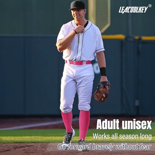 Image of LEACOOLKEY Baseball Belt and Socks Combo Set Adjustable Softball Socks and Elastic Belt for Youth and Adult