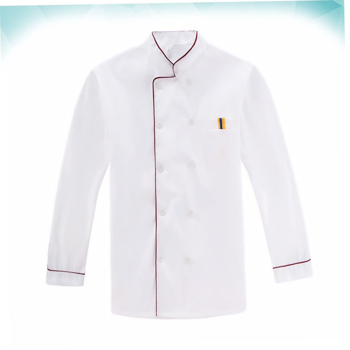 BESPORTBLE Unisex Long Sleeve Chef Coat Red Embossed Splash Work Clothes for Restaurant Bar Hotel Outdoor Barbecue Breathable Wearproof Catering Jacket