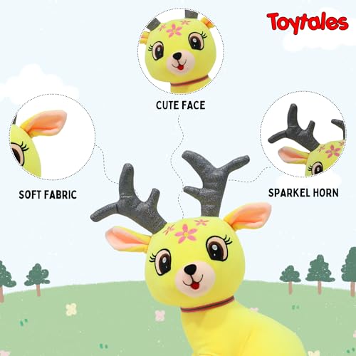 Image of TOYTALES Reindeer Soft Toy for Kids | Plush Stuffed Animal Deer | Soft Toys for Baby Girl & Baby Boy | Big Cute Cuddle Plush Toy for Girls & Boys, 40 CM