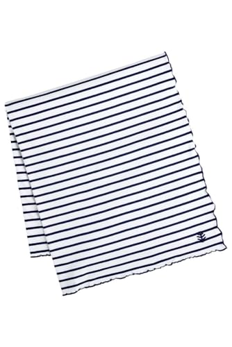 Image of Coolibar Sun Blanket - UPF 50+ Sun Protection - Savannah in White/Navy Stripe