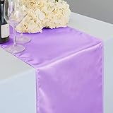 LinenTablecloth 14 x 108-Inch Satin Table Runner Lavender