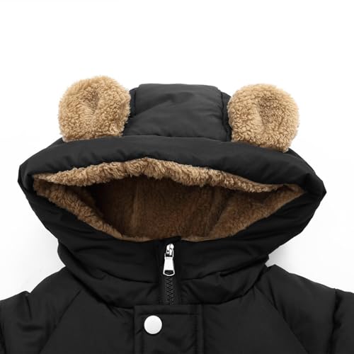 Girls Boys Hooded Fleece Coat Cute Bear Ear Sherpa Lined Warm Jacket Winter Thicken Down Snow Coats Puffer Outerwear3