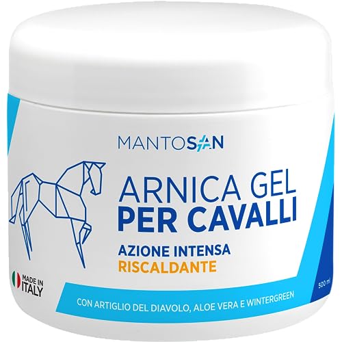 Mantosan Arnica per Cavalli Gel Azione Intensa Riscaldante 500ml per Sollievo Muscolare Articolare con Artiglio del Diavolo Aloe Vera Wintergreen Extra Forte Defaticante Made in Italy