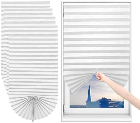 4pack No Drill Temporary Blinds Stick on,Easy Fit Self Adhesive B...