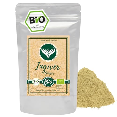 Azafran BIO Ingwer, Ingwerpulver, Ingwerwurzel zu Pulver (Ginger Powder) gemahlen 500g
