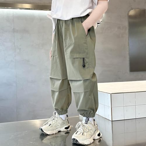 Boys Cargo Pants Fall Fashion Elastic Waist Baggy Harem Joggers Lightweight Casual Athletic Hiking Outdoor Sweatpants2