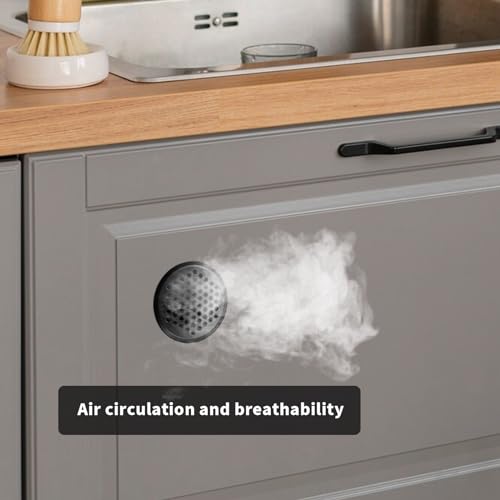 Antrader Black Louver Vents Stainless Steel Round Mesh Hole Air Vents 53mm/2inch Mounting Diameter 3 Pack