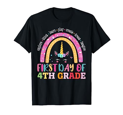 First Day Of 4th Grade Shirt Boys Girls Back To School T-Shirt