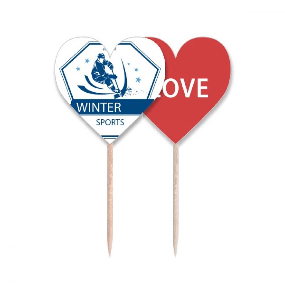 Pique-dent drapeau amour pour décoration cupcake et buffet de mariage hivernal