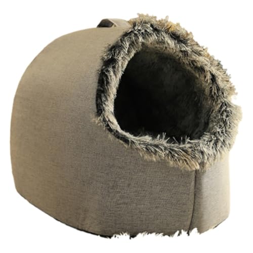 Jingshihaisu 猫 ハウス 猫ベッド ドーム型 ペット用寝袋 寒さ対策 折りたたみ式 保温防寒 暖かい 休憩所 冬用 ぐっすり眠れる 水洗え 冬寒さ対策 ペット用品 かわいい形 小型犬 室内用 小動物用 (L,B)
