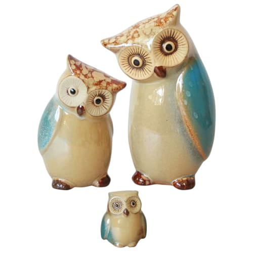 Figurines hibou en céramique pour étagère salon et meuble TV chic - 2