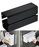 Magnetischer Handschuhspender für Papierhandtücher, Wandmontage, Kühlschrankhalter für Feuchttücher, Servietten, Badezimmer-Organizer, Zuhause, Büro, Küche, Regal, Restaurantbedarf (1, schwarz)