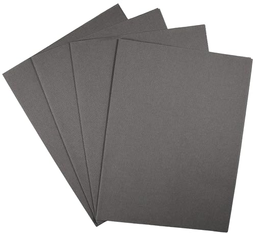 Image of KCS 4 /6 pc of 12 inch x 18 inch(30cmx45cm) 18CT Counted Cotton Aida Cloth Cross Stitch Fabric (4 pc,Dark Grey)