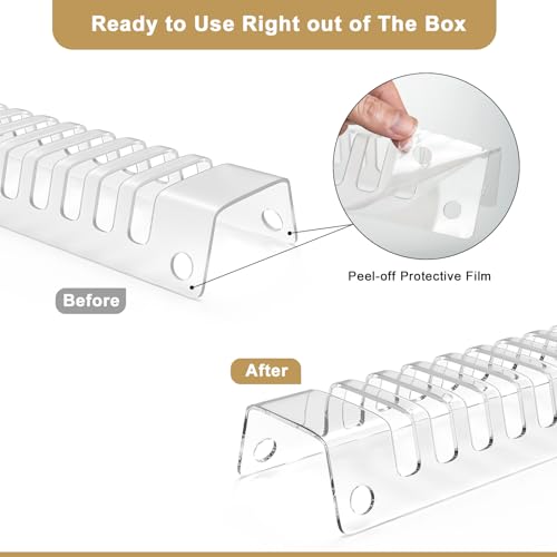 FOLLOWIN Hat Stand Organizer for Baseball Caps,Acrylic Hat Holder for Closet Countertop Display,4 Pack Baseball Caps Display and Organizer,Holds 48 Hats,Clear — view 6