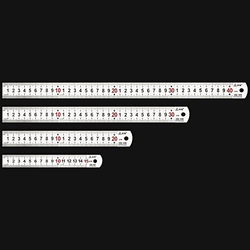 Set of 4 Stainless Steel Ruler 40cm, 30cm, 20cm - Image 2