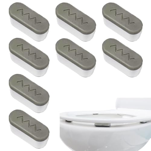 8 protectores de asiento de inodoro, espaciadores ovalados de goma con respaldo autoadhesivo, amortiguadores de tapa universales, accesorios de inodoro para el hogar y el hotel