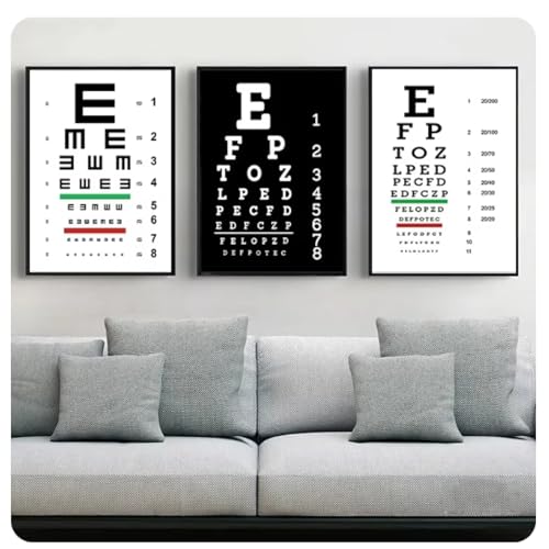 KASHSURG Snellen EFP & Kindergarten Color Distance Vision Eye Chart 20 Feet 22 x 11 Inch_188_Pack of 45.