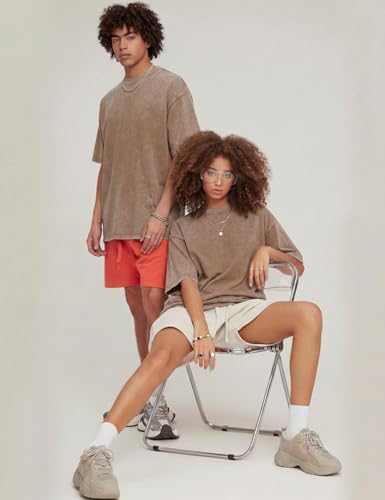 Image of Arssm Men Oversized T Shirts Vintage Tee Loose Fit Short Sleeve Casual Streetwear Baggy Washed Unisex Tops