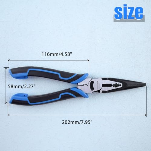 Alicates de punta larga multiusos SPEEDWOX de 8 pulgadas con mandíbulas dentadas 6