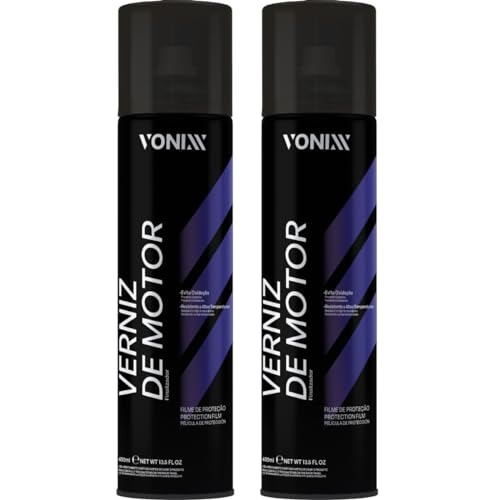 Kit 2 Verniz de Motor em Spray Vonixx 400 ml Protetor de Motores em Geral