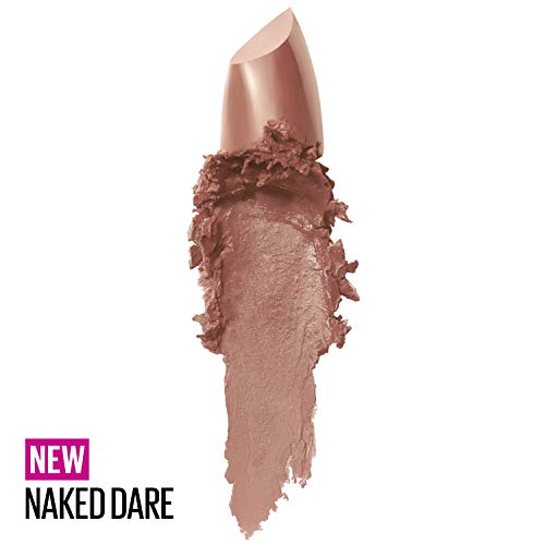 Maybelline Color Sensational Lipstick, Lip Makeup, Cream Finish, Hydrating Lipstick, Nude, Pink, Red, Plum Lip Color, Naked Dare, 0.15 Oz; (Packaging May Vary) #TOP1