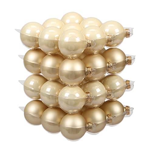 Boules de Noël en verre champagne ø5,7cm de 36 pièces pour sapin élégant