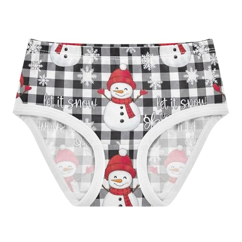 Girls Underwear Toddlers 2t Cotton Panties for Girl Florals Kids Briefs Undies Cute Snowmen Winter Christmas