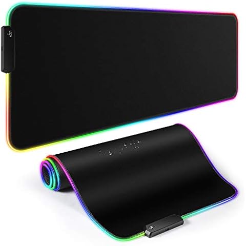YXLILI RGB Gaming Mouse Pad, Extended Large Led Mousepad with 12 Lighting Modes, Non-Slip Rubber Base Computer Keyboard Mouse Mat-31.5" X 12" Cover