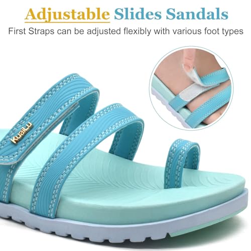 Image of KuaiLu Womens Slides Sandals With Arch Support Comfort Plantar Fasciitis