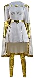 Hot TV Series Starlight Costume Dress with Belt Annie January Cosplay Skirt Cape Deluxe Uniform for Halloween (White, Medium)