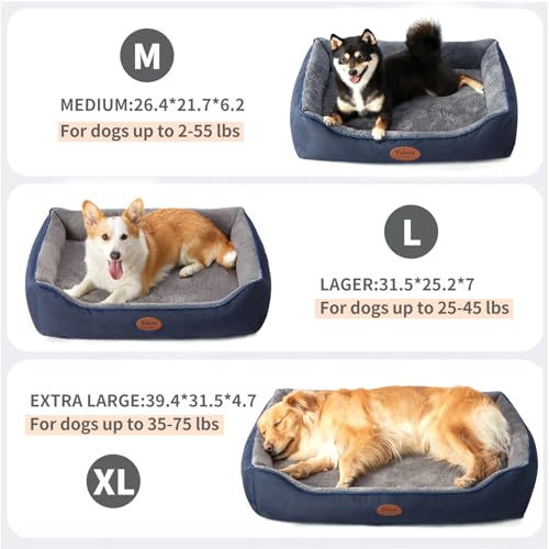 Orthopedic Dog Beds Medium Sized Dog, Durable Egg Crate Foam Sofa Dog Bed with Washable Removable Cover, Waterproof Lining, Pet Beds for Medium Dogs, Navy - Image 4
