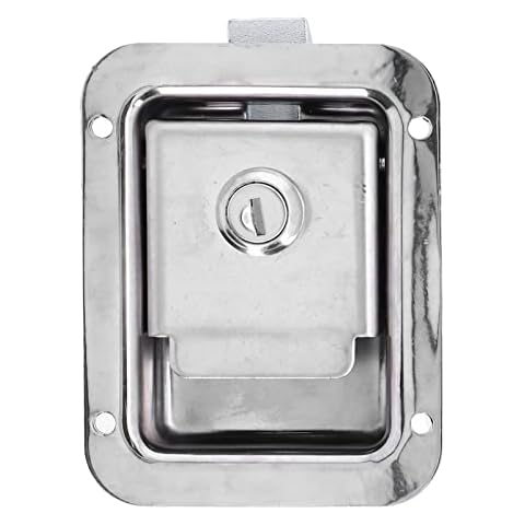 Paddle Latch Locks, Flush Mount Stainless Steel Single Point Paddle Slam Latch with 2 Keys, for RVs, Trailers, Cabinet, Toolbox, Trucks Cover