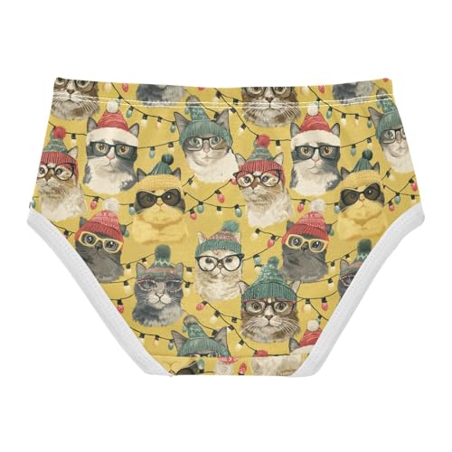 Girls Underwear Soft Cotton Christmas Cat Kids Panties in Sizes 2/3t, 4t, 5t, 6 and 82