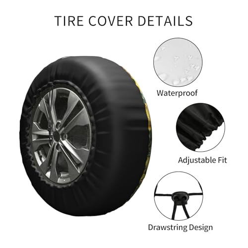 Image of Sunflowers Spare Tire Cover Wheel Protectors Tyre Covers Weatherproof Wheel Covers Universal Fit for Trailer Rv SUV Truck Camper Travel Trailers 15 inch