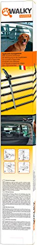 dobar® 62200 Walky Barrier Trenngitter Universal Umklappbar- Kofferraum Hundegitter - Auto Transportschutzgitter für die Kopfstütze - Gepäckgitter für Hunde Edelstahl - 28-36 x 82-141 cm - Schwarz