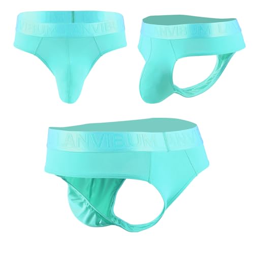 Cooling Nylon Men's Thong Underwear 3-Pack Ultra-Thin Supportive Pouch, Breathable T-Back Underwear4