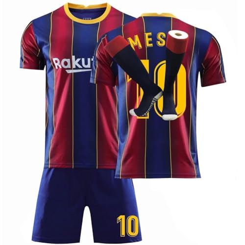 Trikot Kinder Erwachsene Nr.10 Fussball Trikot Set 25/26 schwarz Rosa Blau Fußball Trikot Trainingsanzug Shirts Shorts und Socks Football Kit for Jungen Mädchen