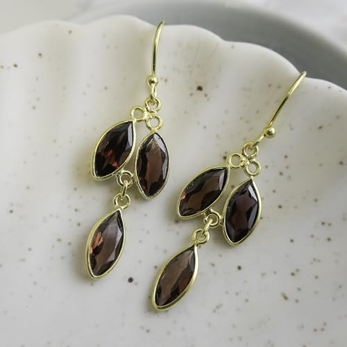 Boucles d'oreilles grenat pendantes pour sublimer vos soirées - 5