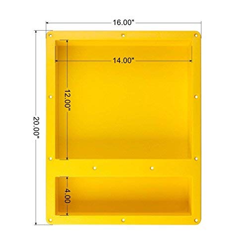 Shower Niche Shelf Organizer Tray - Durable Abs, Waterproof & Leakproof Craftsmanship, Sleek Design – Flush Double Mount Tile Ready 16" X 20" X 4" Complement Your Bathroom, Facilitate Toiletry Storage #TOP6